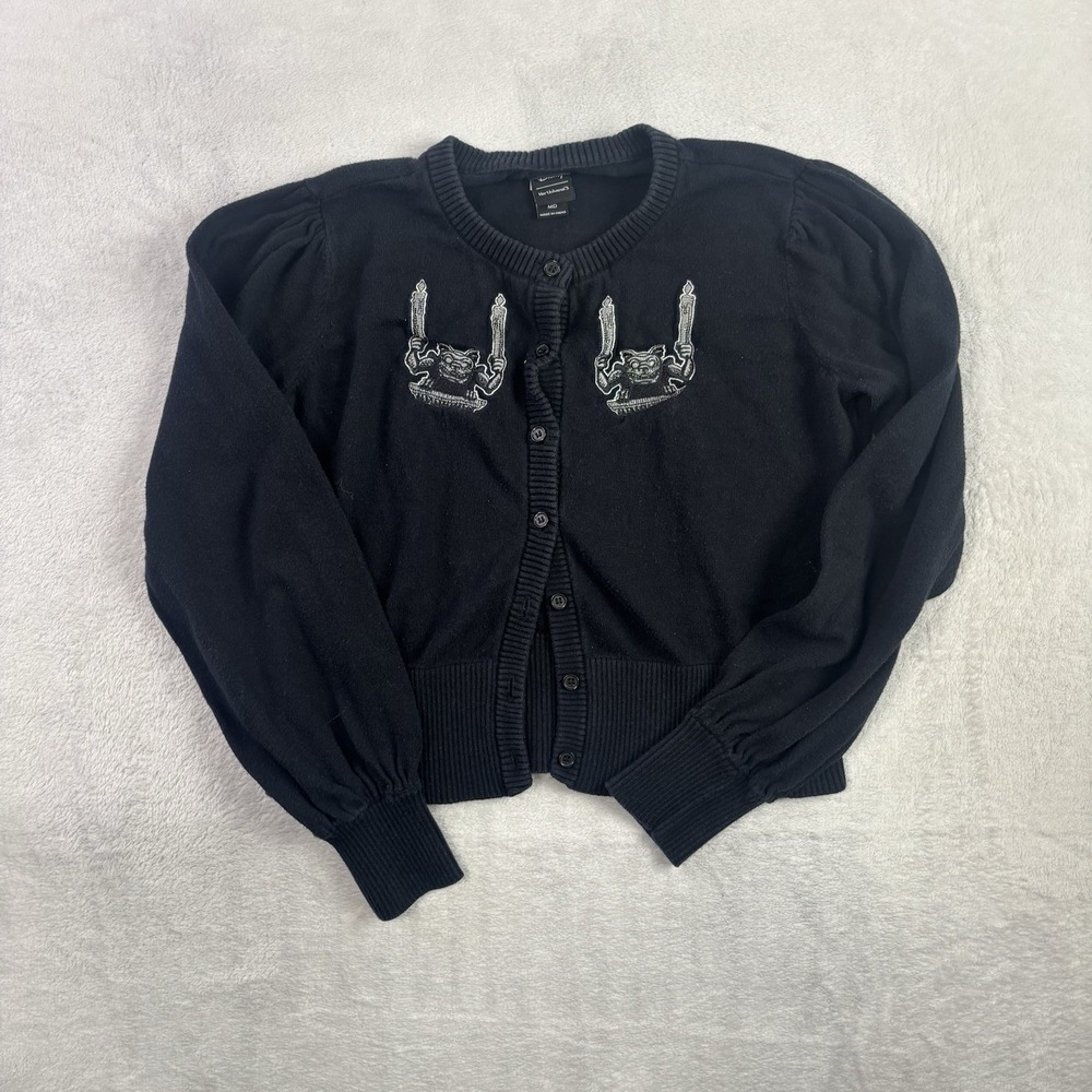 Disney Her Universe Haunted Mansion Black Long Sleeve Button Up Cardigan M